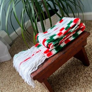 Vintage Crocheted Christmas Scarf
